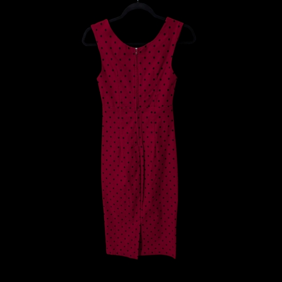 RockSteady Red Sheath Midi Dress V-neck Sleeveless - Picture 4 of 5